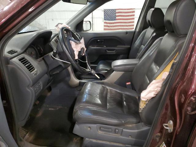 5FNYF18567B007456 - 2007 HONDA PILOT EXL MAROON photo 7