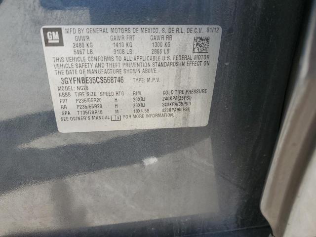 3GYFNBE35CS568746 - 2012 CADILLAC SRX PERFORMANCE COLLECTION Gris photo 13