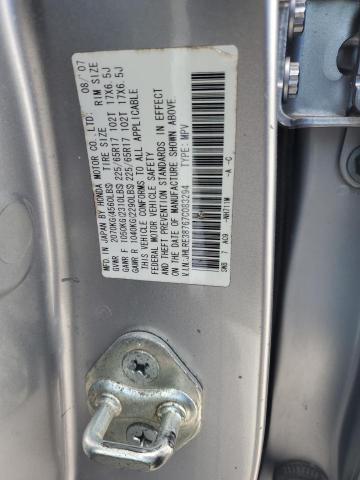 JHLRE38767C083294 - 2007 HONDA CR-V EXL SILVER photo 13