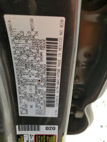 3TMJU4GN4BM123382 - 2011 TOYOTA TACOMA DOUBLE CAB PRERUNNER GRAY photo 12