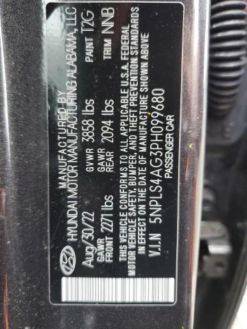 5NPLS4AG3PH099680 - 2023 HYUNDAI ELANTRA SEL CHARCOAL photo 12