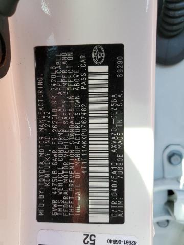 4T1T11AKXPU767482 - 2023 TOYOTA CAMRY SE NIGHT SHADE WHITE photo 12