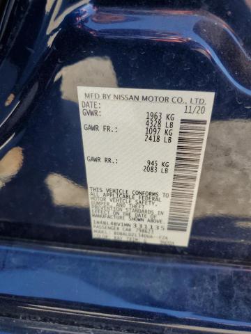 1N4BL4BV1MN331135 - 2021 NISSAN ALTIMA S BLUE photo 13