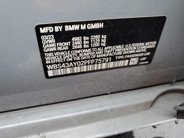 WBS43AY02PFP75791 - 2023 BMW M3 COMPETITION ვერცხლისფერი ფოტო 12