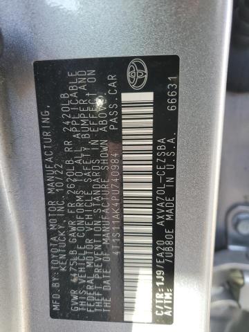 4T1S11AK4PU740984 - 2023 TOYOTA CAMRY SE NIGHT SHADE SILVER photo 13