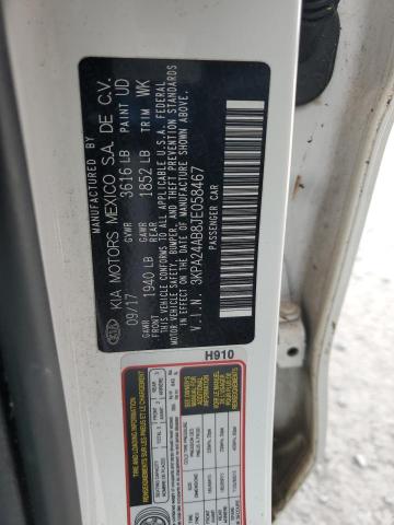 3KPA24AB8JE058467 - 2018 KIA RIO LX WHITE photo 12