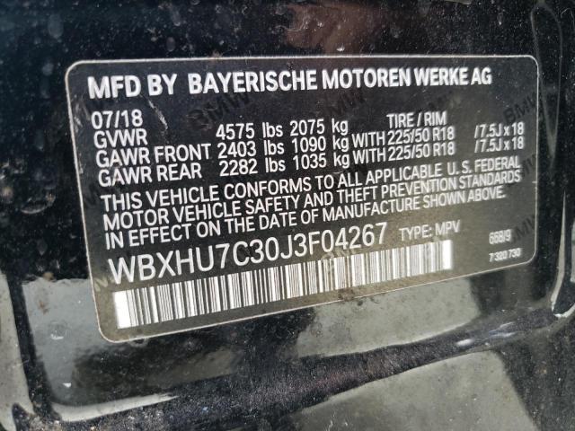 WBXHU7C30J3F04267 - 2018 BMW X1 SDRIVE28I BLACK photo 12
