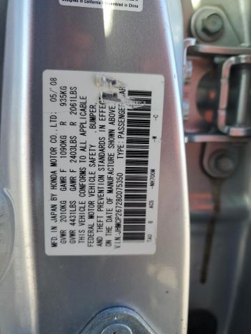 JHMCP26728C075350 - 2008 HONDA ACCORD EX SILVER photo 13
