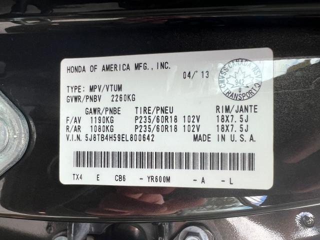 5J8TB4H59EL800642 - 2014 ACURA RDX TECHNOLOGY BLACK photo 10