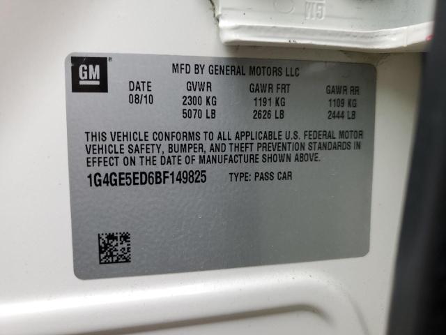 1G4GE5ED6BF149825 - 2011 BUICK LACROSSE CXS BEIGE photo 12