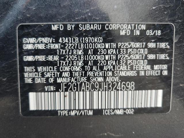 JF2GTABC9JH324698 - 2018 SUBARU CROSSTREK PREMIUM 石墨色 照片 12