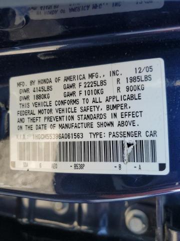 1HGCM55396A061563 - 2006 HONDA ACCORD SE BLUE photo 12