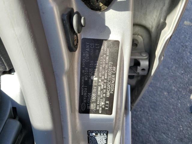 KMHCG45C15U603473 - 2005 HYUNDAI ACCENT GL SILVER photo 12