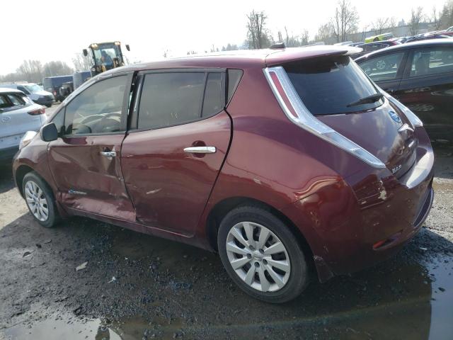 1N4BZ0CP8HC300912 - 2017 NISSAN LEAF S BURGUNDY photo 2