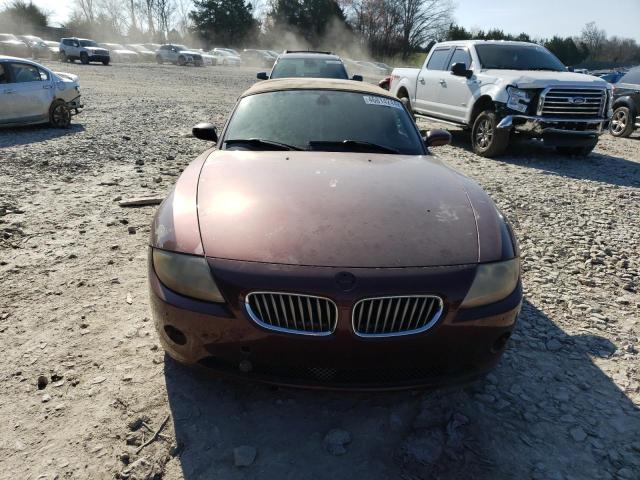 4USBT53433LU03317 - 2003 BMW Z4 3.0 BURGUNDY photo 5