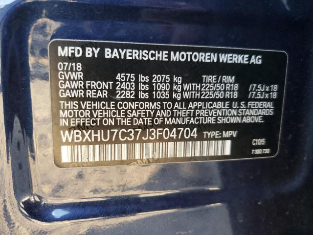 WBXHU7C37J3F04704 - 2018 BMW X1 SDRIVE28I BLUE photo 12