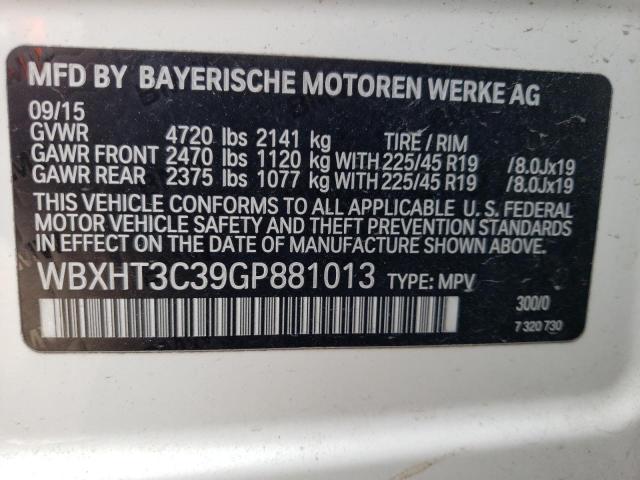 WBXHT3C39GP881013 - 2016 BMW X1 XDRIVE28I WHITE photo 13