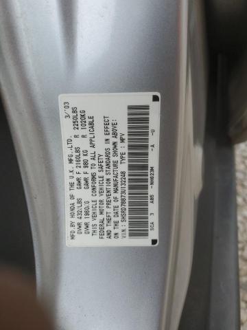 SHSRD78873U132248 - 2003 HONDA CR-V EX SILVER photo 13