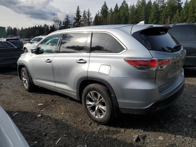 5TDJKRFH8ES053310 - 2014 TOYOTA HIGHLANDER XLE SILVER photo 2