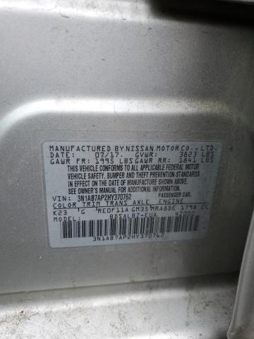 3N1AB7AP2HY370762 - 2017 NISSAN SENTRA S SILVER photo 12