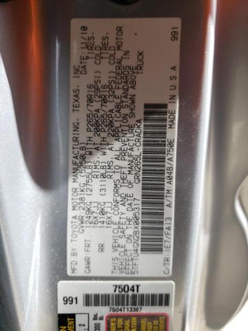 5TFTU4GN2BX005317 - 2011 TOYOTA TACOMA PRERUNNER ACCESS CAB SILVER photo 12