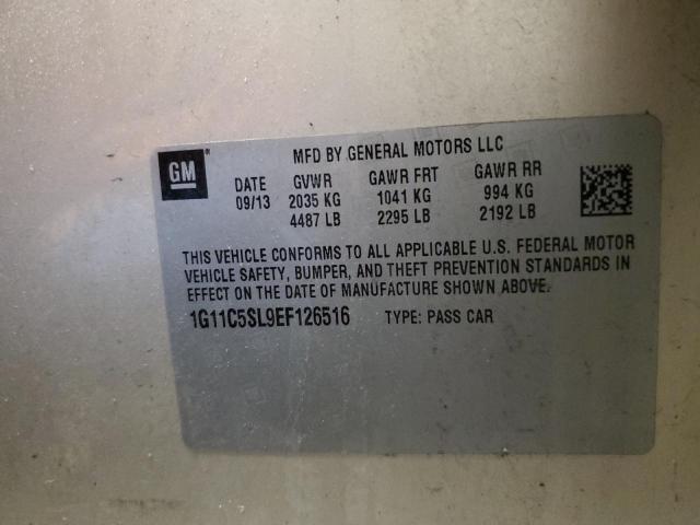 1G11C5SL9EF126516 - 2014 CHEVROLET MALIBU 1LT BEIGE photo 12