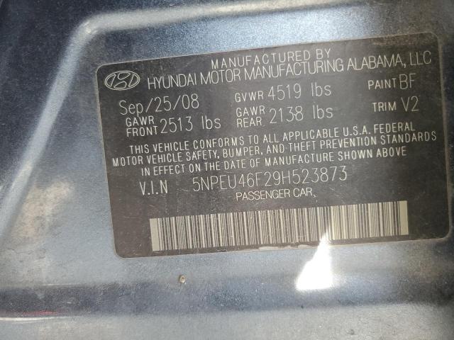 5NPEU46F29H523873 - 2009 HYUNDAI SONATA SE BLUE photo 13