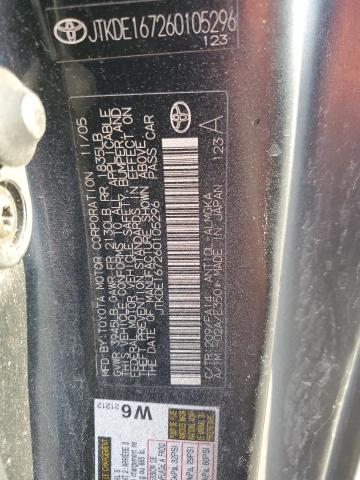 JTKDE167260105296 - 2006 TOYOTA SCION TC CHARCOAL photo 12