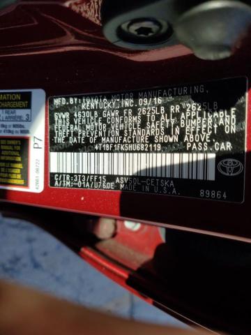 4T1BF1FK5HU682119 - 2017 TOYOTA CAMRY LE RED photo 12