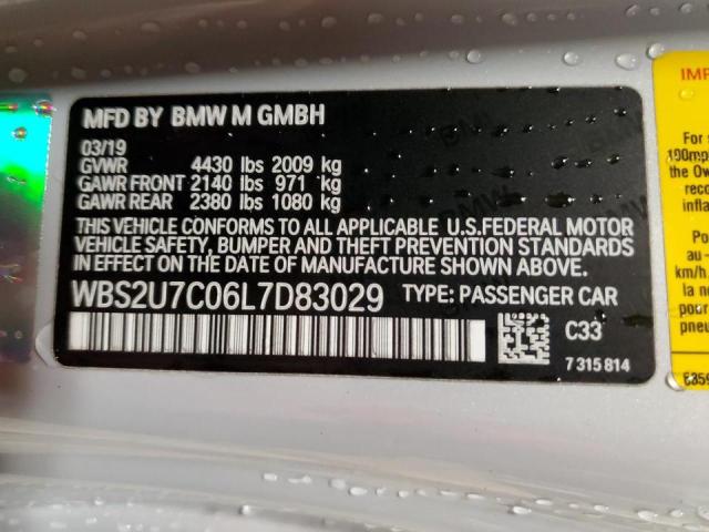 WBS2U7C06L7D83029 - 2020 BMW M2 COMPETITION Сріблястий фото 12