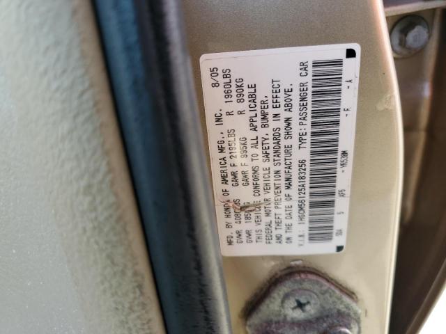 1HGCM56125A183256 - 2005 HONDA ACCORD DX GOLD photo 12