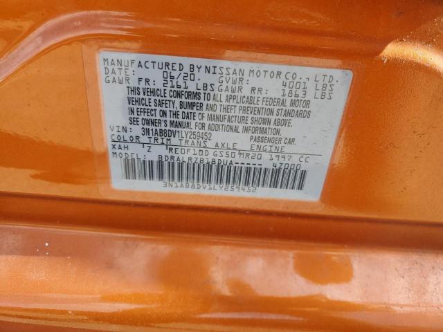 3N1AB8DV1LY259452 - 2020 NISSAN SENTRA SR ORANGE photo 13