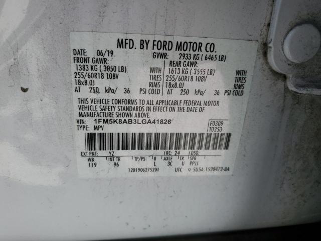 1FM5K8AB3LGA41826 - 2020 FORD EXPLORER POLICE INTERCEPTOR Ağ foto 13