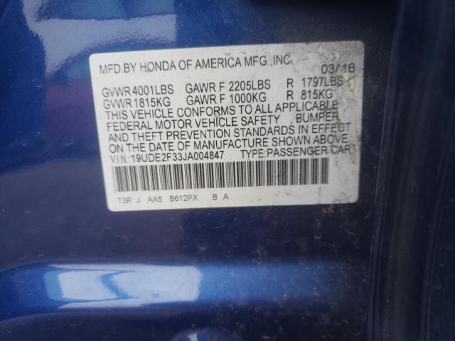 19UDE2F33JA004847 - 2018 ACURA ILX BASE WATCH PLUS BLUE photo 12