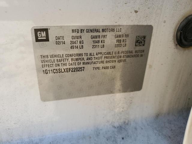 1G11C5SLXEF220257 - 2014 CHEVROLET MALIBU 1LT თეთრი ფოტო 13