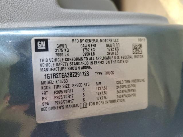 1GTR2TEA3BZ391728 - 2011 GMC SIERRA K1500 BLUE photo 12