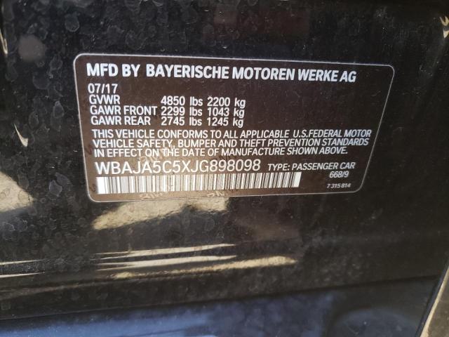 WBAJA5C5XJG898098 - 2018 BMW 530 I BLACK photo 12