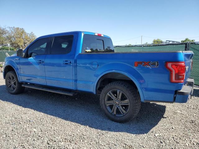 1FTFW1EG0FFB46053 - 2015 FORD F150 SUPERCREW BLUE photo 2