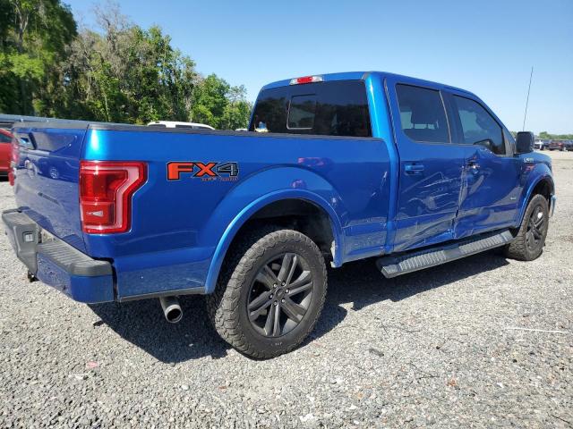 1FTFW1EG0FFB46053 - 2015 FORD F150 SUPERCREW BLUE photo 3