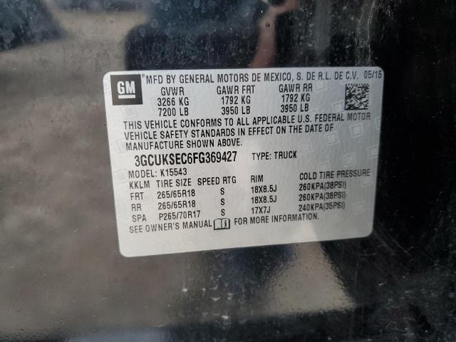 3GCUKSEC6FG369427 - 2015 CHEVROLET 1500 SILVE K1500 LTZ BLACK photo 12