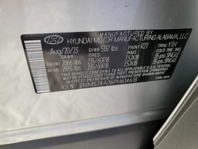 5NMS24AJ6PH614613 - 2023 HYUNDAI SANTA FE SEL SILVER photo 12