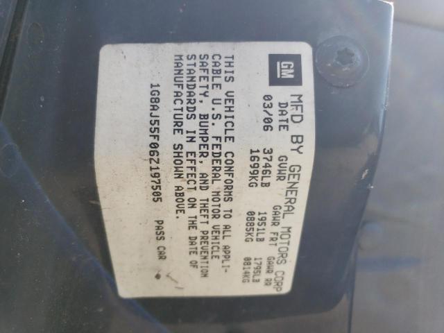 1G8AJ55F06Z197505 - 2006 SATURN ION LEVEL 2 BLACK photo 12