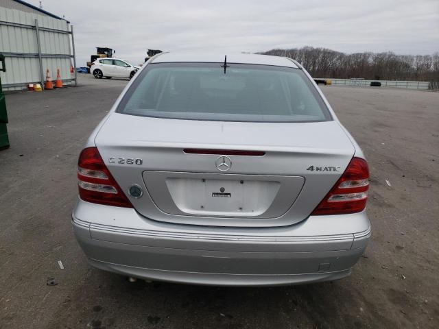 WDBRF92H26F735628 - 2006 MERCEDES-BENZ C 280 4MATIC SILVER photo 6