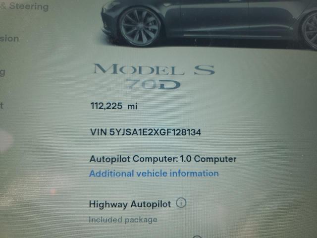 5YJSA1E2XGF128134 - 2016 TESLA MODEL S CHARCOAL photo 9