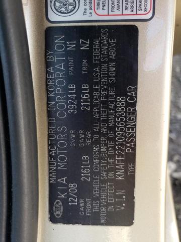 KNAFE221095653888 - 2009 KIA SPECTRA EX GOLD photo 12