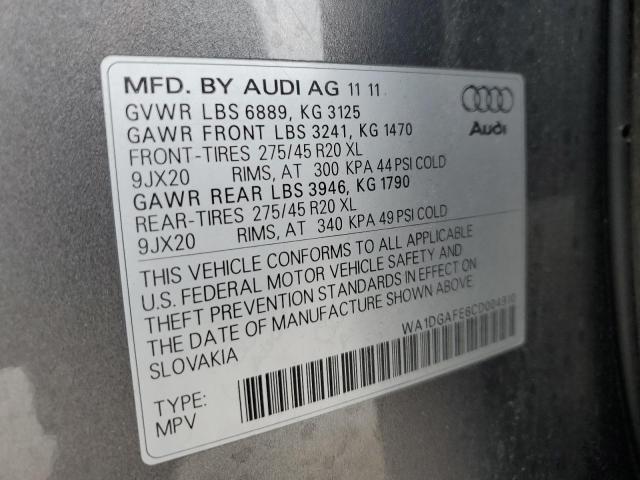 WA1DGAFE6CD004910 - 2012 AUDI Q7 PRESTIGE 灰色 照片 12