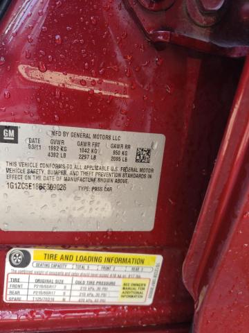 1G1ZC5E18BF309026 - 2011 CHEVROLET MALIBU 1LT 勃艮第红 照片 12