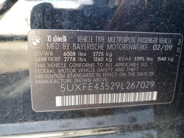 5UXFE43529L267029 - 2009 BMW X5 XDRIVE30I BLACK photo 12