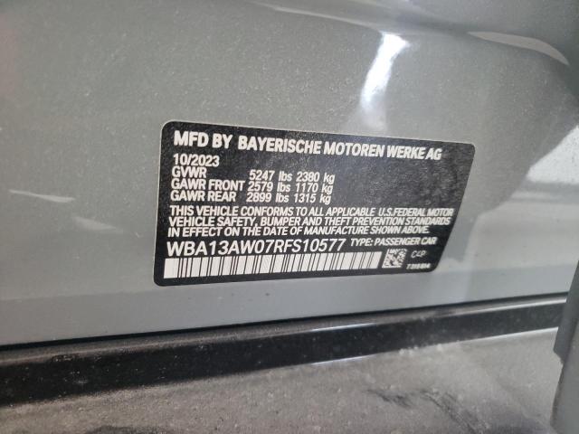 WBA13AW07RFS10577 - 2024 BMW M440XI GRAN COUPE SILVER photo 12