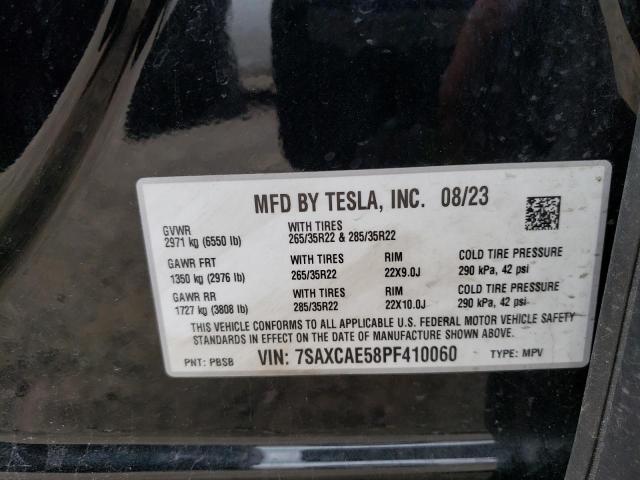 7SAXCAE58PF410060 - 2023 TESLA MODEL X BLACK photo 13